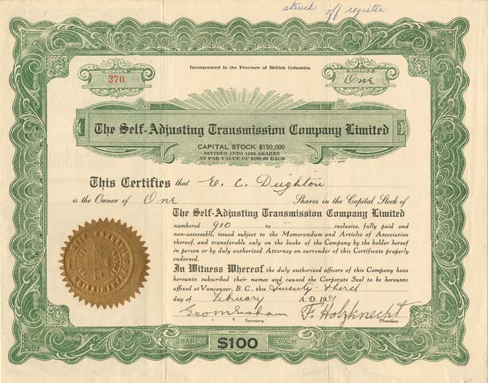 Self-Adjusting Transmission Co. Limited